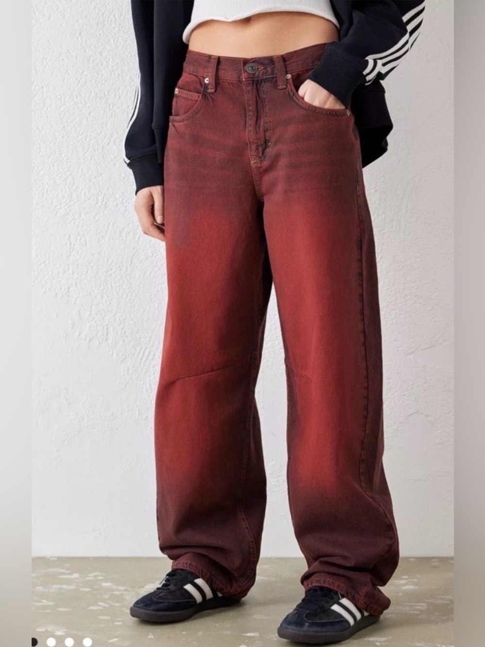 BDG Urban Outfitters Logan Buckle Essential Baggy Boyfriend High Rise Jean, Rust